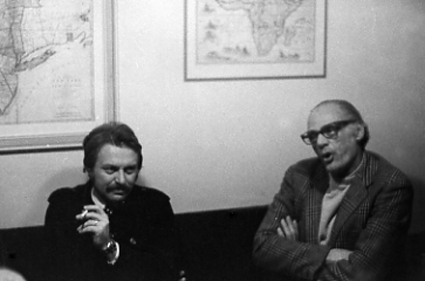 1975 – American dramatist Arthur Miller visiting the banned Czech writer.