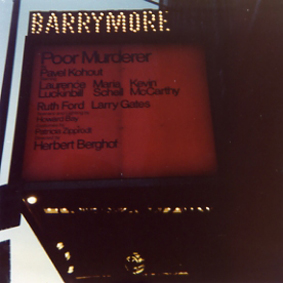 1976 – The curtain for the New York production of Poor Murderer in the Barrymore Theater on Broadway, which ran for more than a hundred performances.