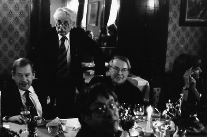 1992 – In the background the author Ludvík Vaculík, in the foreground the author Ivan Klíma, four of the six who started the resistance against the regime in 1973 with the petition to free political prisoners.